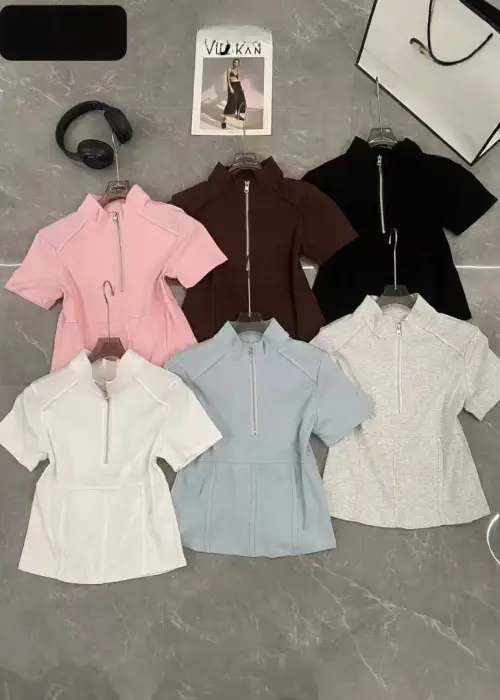 Футболка спортивная полузамок женская (р-р единый 42-48)