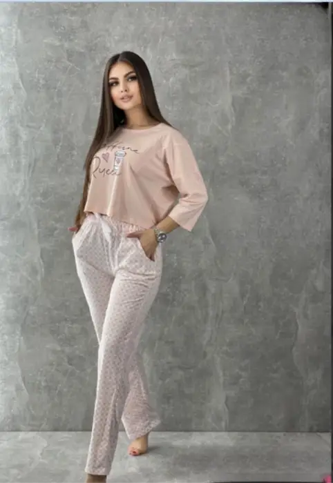 Комплект пижама женская кофта-брюки р-р 44-54
