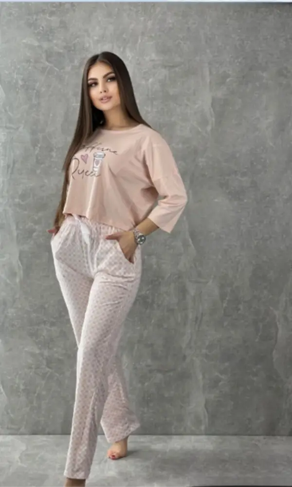 Комплект пижама женская кофта-брюки р-р 44-54