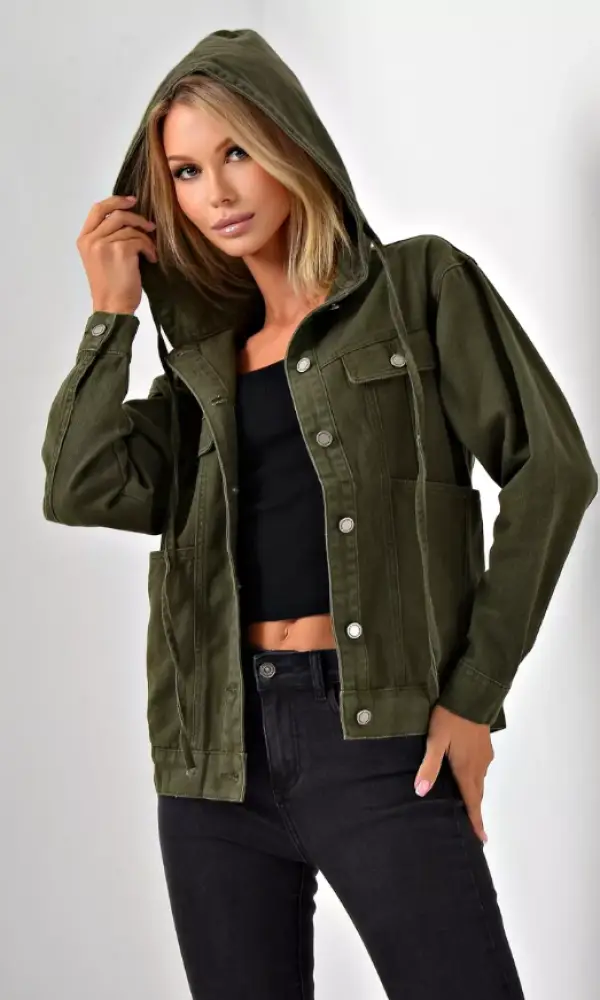 Куртка джинсовая женская с капюшоном (р-р S-3XL)