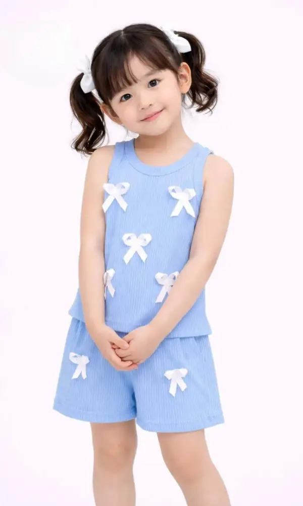 Костюм майка-шорты с бантиками для девочки (р-р 20-28)