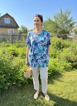 Футболка дачная с принтом женская (р-р 50-60)