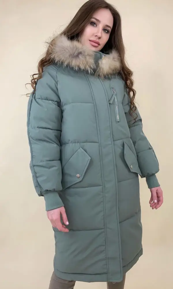 Куртка  женская зимняя с мехом удлинённая  (р-р 42-48)