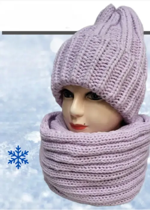 Комплект женский шапка и снуд р-р 54-58