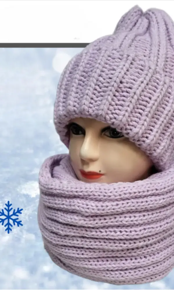 Комплект женский шапка и снуд р-р 54-58