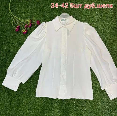 Классическая шелковая блуза школьная( р-р 34-42)