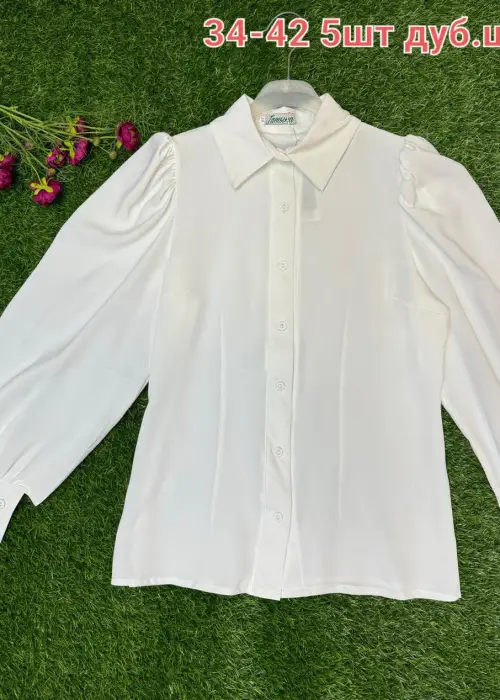 Классическая шелковая блуза школьная( р-р 34-42)