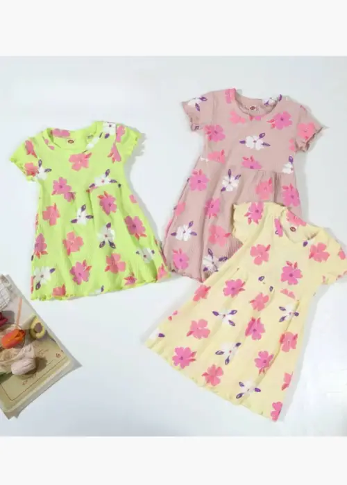 Платье с коротким рукавом летнее для девочки (р-р 80-120)