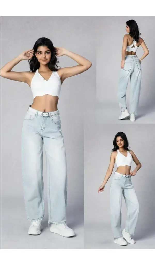 Джинсы багги с бахромой женские (р-р 25-30)