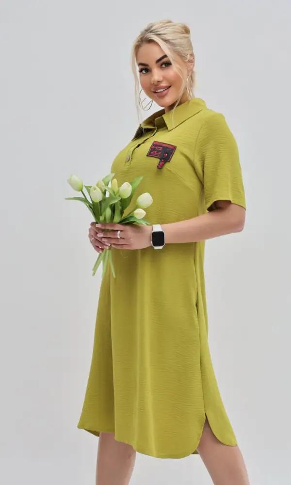 Женское платье-туника больших размеров, жатка ( р-р 50-60)