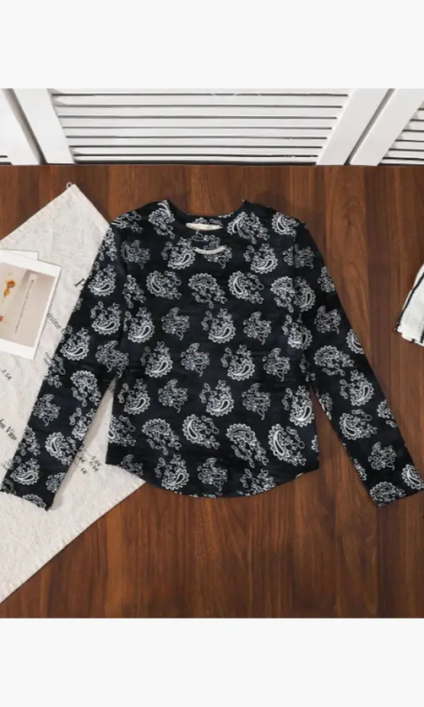 Лонгслив с принтом для девочки (р-р 116-140)