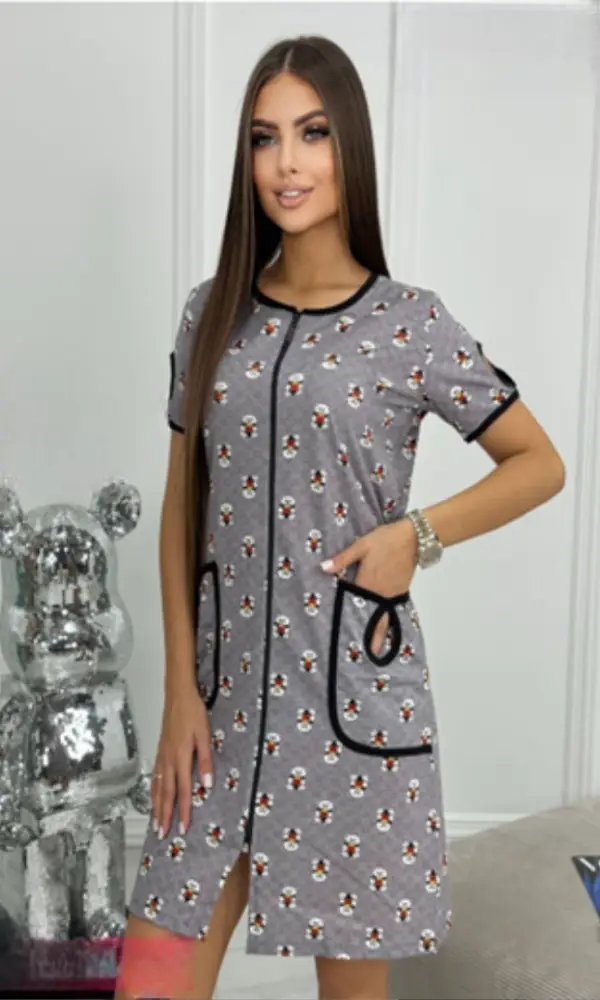 Халат женский на молнии р-р 44-54