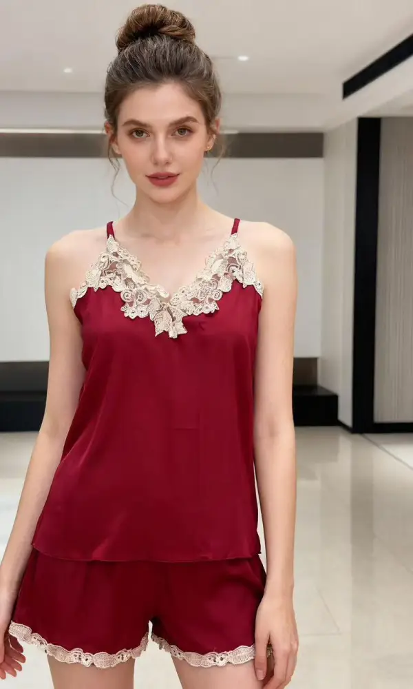 Комплект "Атласный" женский, майка и шорты, однотонный (р-р 42-50)