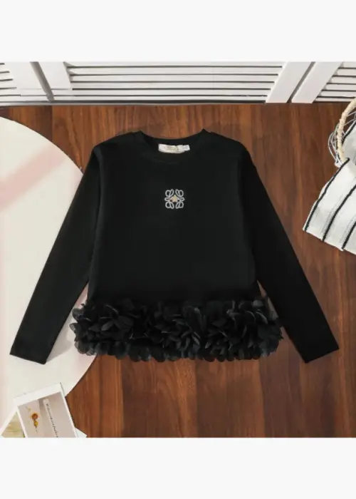 Лонгслив с декором для девочки (р-р 116-140)