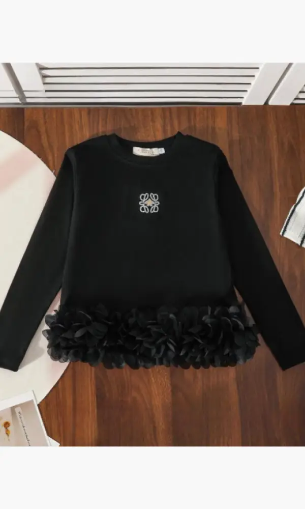 Лонгслив с декором для девочки (р-р 116-140)