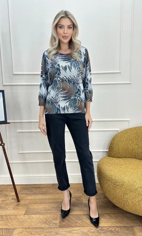 Джемпер трикотажный принтованный женский (р-р L-XL-XXL)