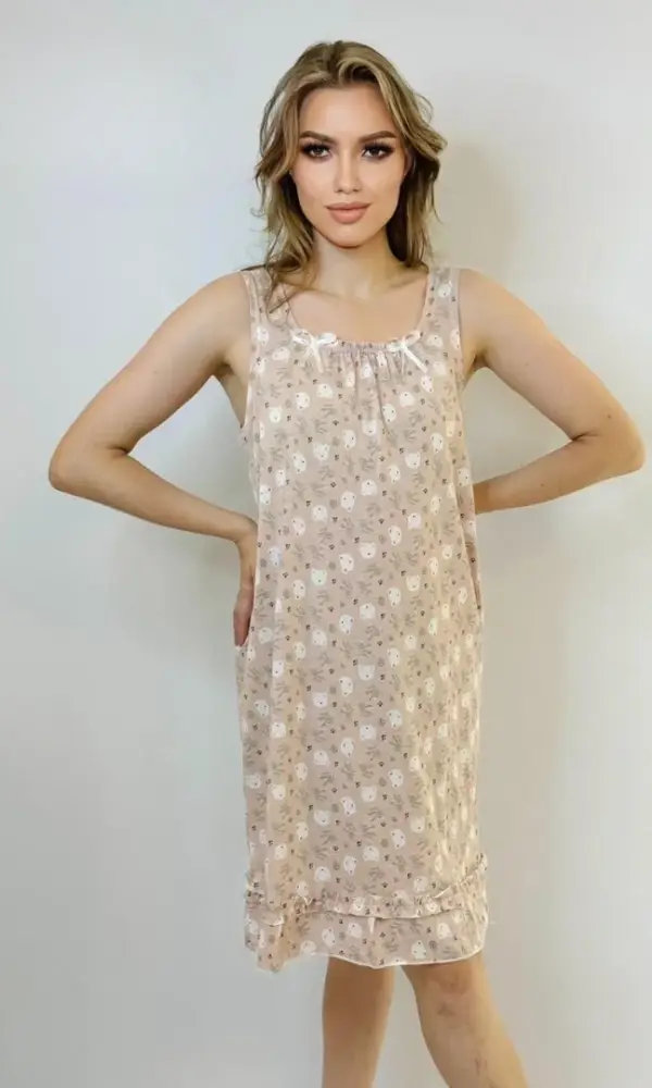 Сорочка ночная на бретелях женская (р-р 48-56)