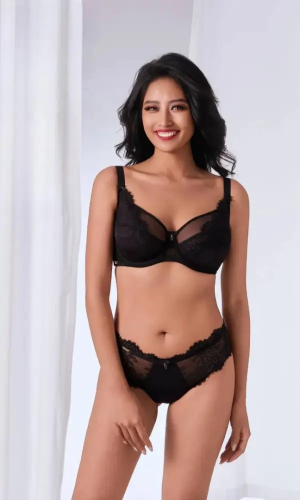 Бюстгальтер с кружевом без поролона (р-р 80Е-100Е)