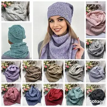 Комплект шапка и снуд