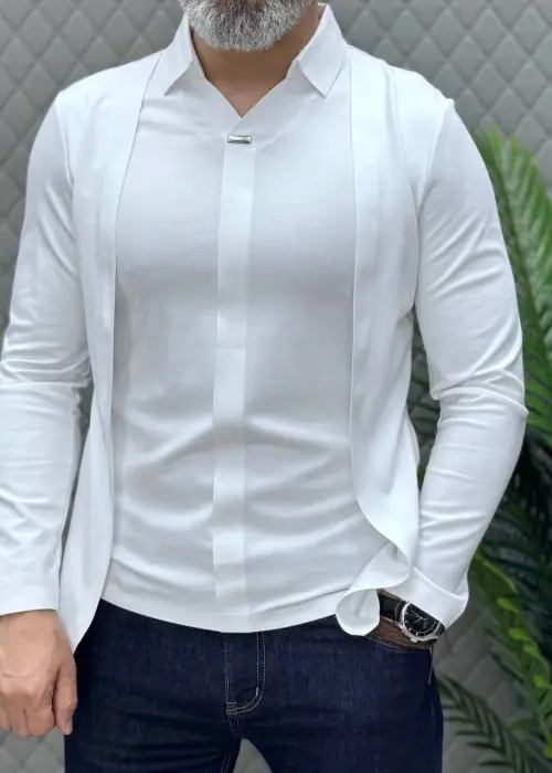 Рубашка мужская тёплая приталенная р-р M-3XL