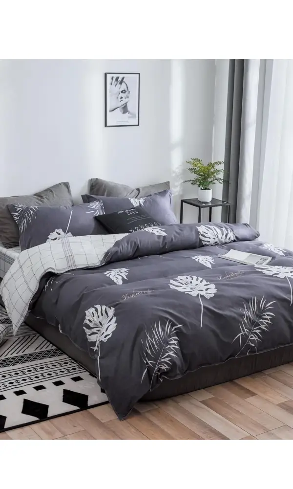 Комплект постельного белья с принтом, поплин (Семейный)