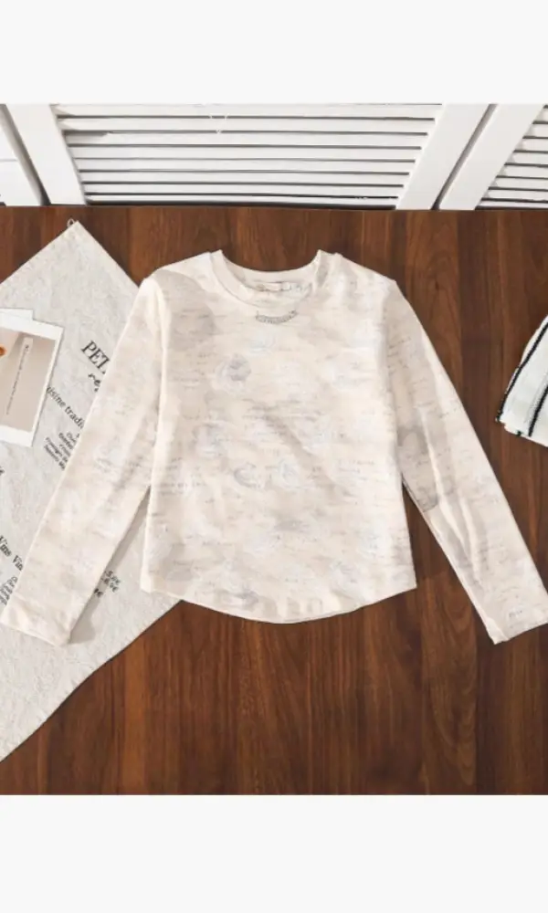 Лонгслив с принтом для девочки (р-р 116-140)