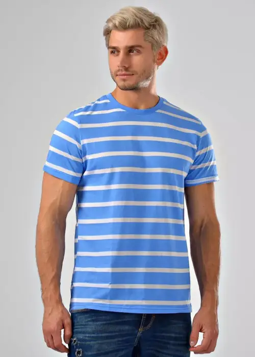 Мужская футболка базовая в полоску (р-р 48-56)