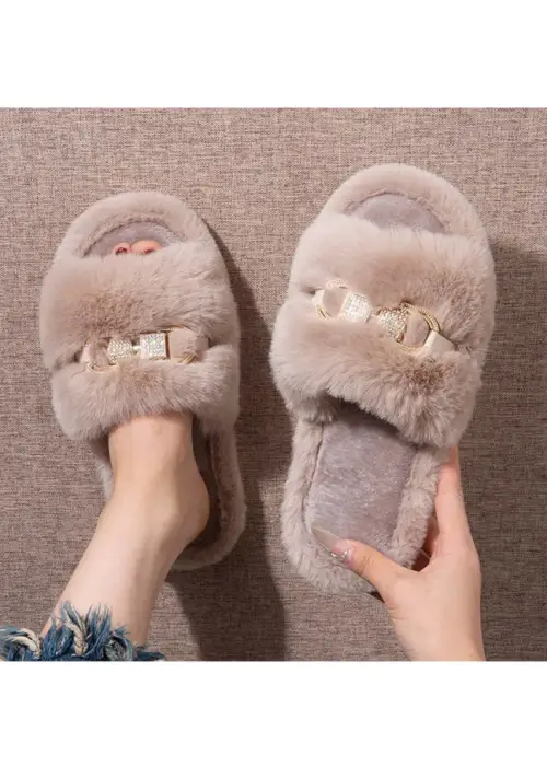 Тапочки пушистые открытые женские р-р 36-41