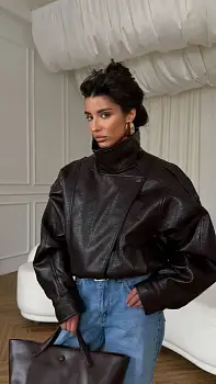 Куртка кожаная бомбер женский (р-р S M L)