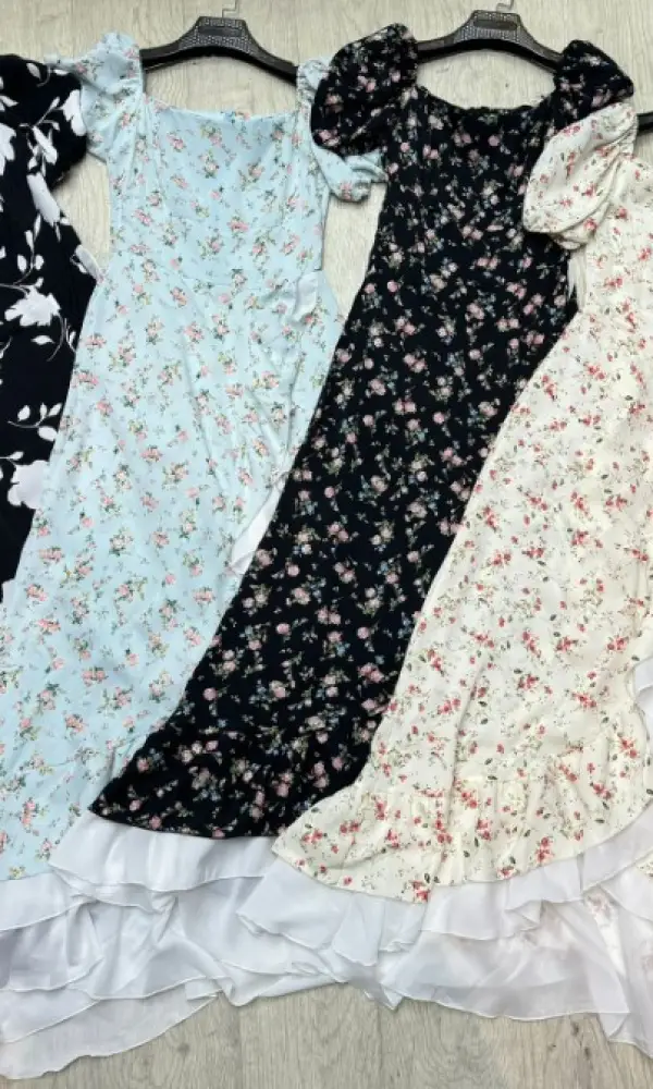 Платье с коротким рукавом " крестьянка" длина макси ( р-р 42-44)