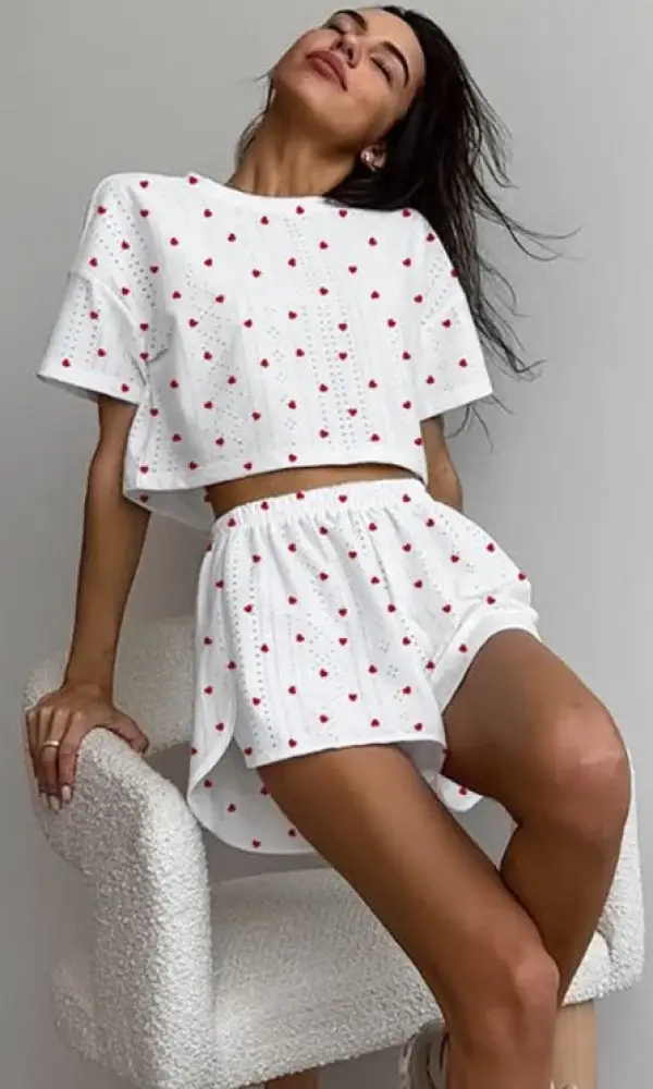 Домашний комплект хлопок, шортики с разрезами ( р-р  s m l )