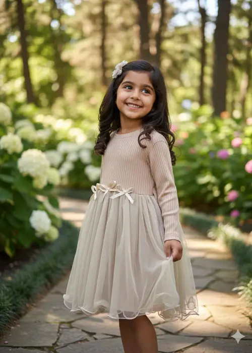 Платье в рубчик с фатином р-р 28-34