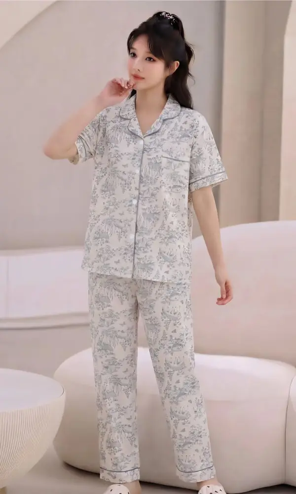 Пижама рубашка-брюки женская р-р 44-50