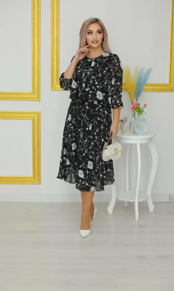 Женское нарядное платье шифон ( р-р 48-54)