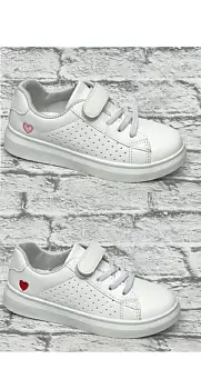 Кеды кожаные на липучке для девочки р-р 25-30