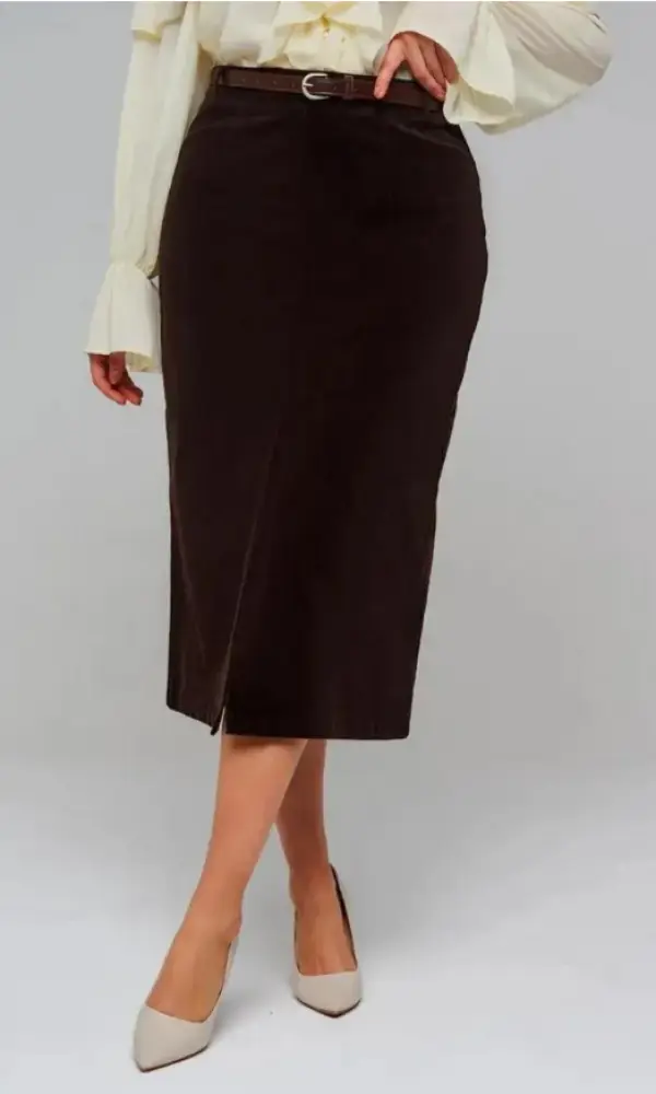 Юбка вельветовая с разрезом р-р 28-33