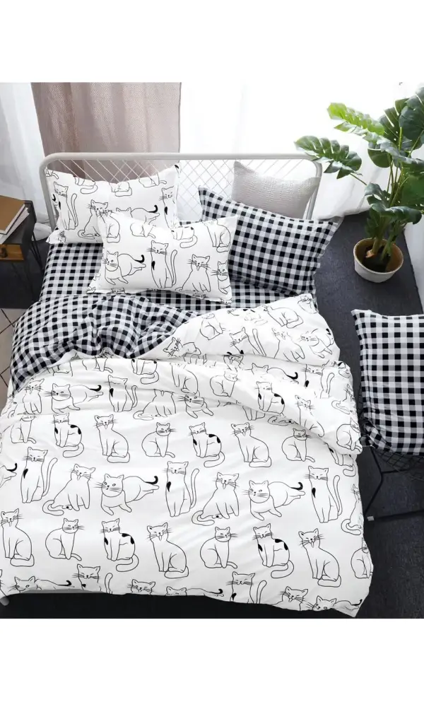 Комплект постельного белья с принтом, поплин (Семейный)