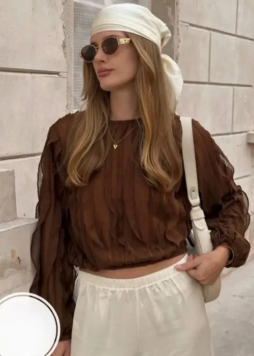 Блузка нарядная с воланами женская (р-р 42-46)