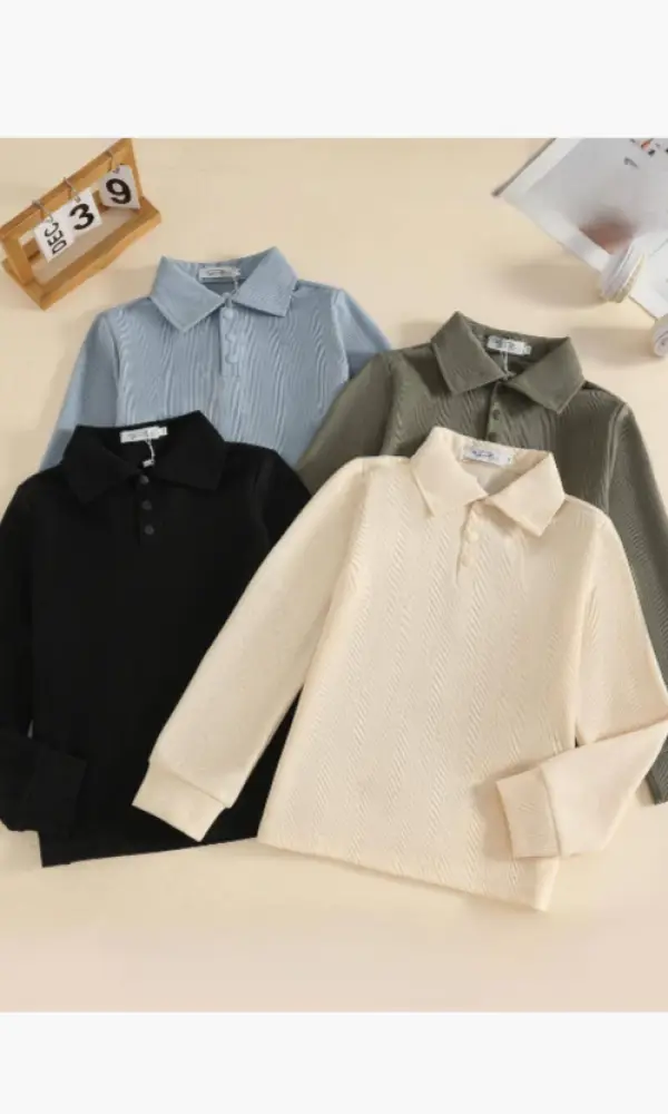 Лонгслив поло на кнопках для мальчика (р-р 128-152)