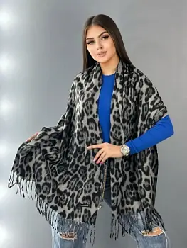 Палантин кашемировый леопардовый принт женский (р-р 180*90)