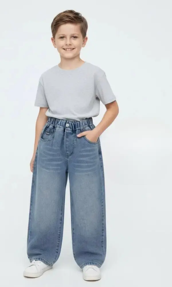 Джинсы широкие на резинке для мальчика (р-р 110-160)