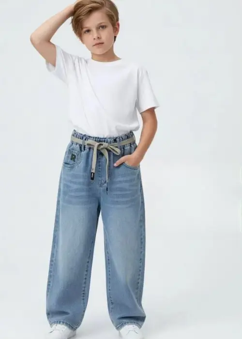 Джинсы широкие на резинке для мальчика (р-р 110-160)