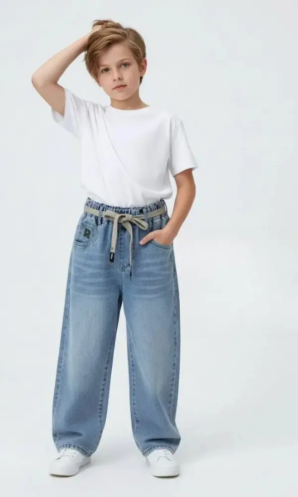 Джинсы широкие на резинке для мальчика (р-р 110-160)