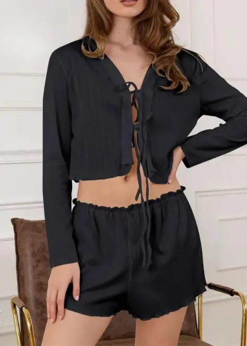 Комплект домашний женский, кофта на завязках (р-р 44-50)