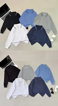 Футболка- поло с длинным рукавом р-р 140-164