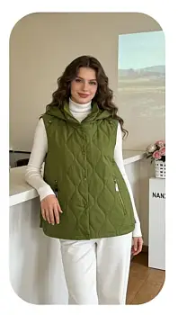 Жилет стёганый с карманами на молнии женский (р-р 50-60)