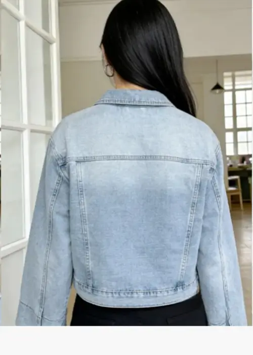 Джинсовая куртка укороченная женская (р-р S-3XL)