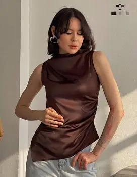 Блузка женская с драпировкой и коротким рукавом р-р 42-48