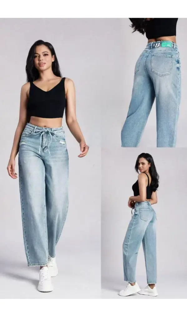 Джинсы прямые женские с поясом (р-р 25-30)