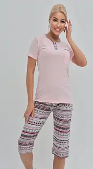 Комплект женский футболка- бриджи р-р 46-58